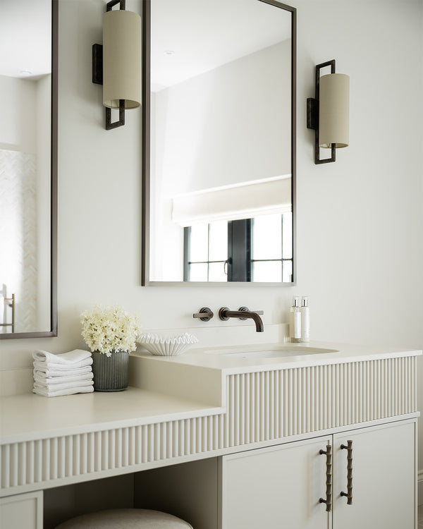 Harpers Interiors - Antique Brushed Brass Metal Bathroom Mirrors