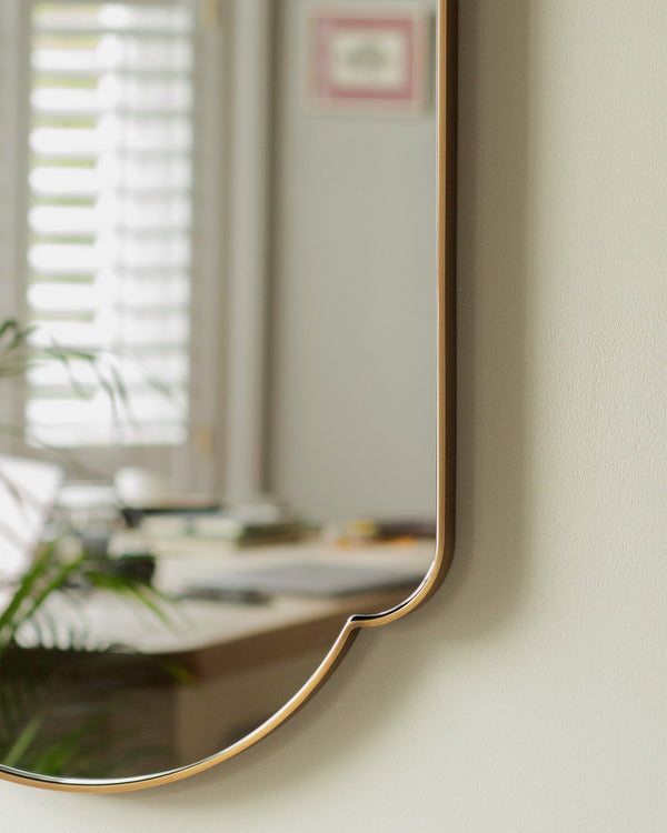 Antique Brass Metal Shaped Mirror