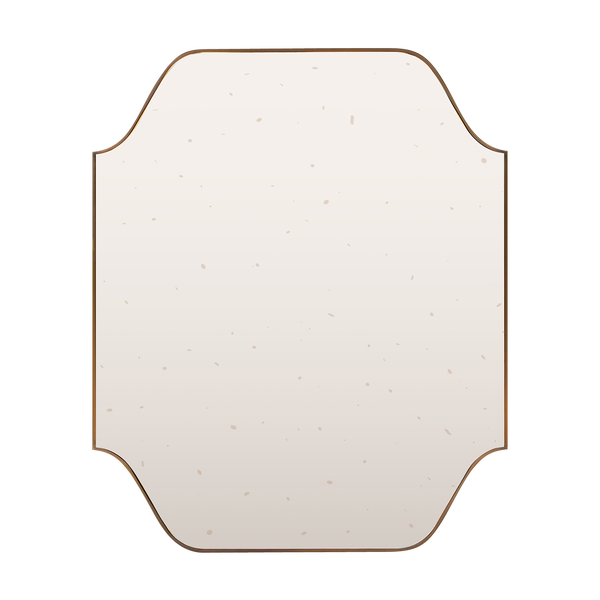 Slim Shaped Antique Brass Metal Mirror
