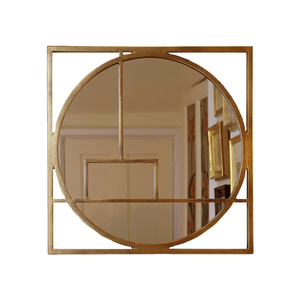 Art Deco-inspired Brass Mirror