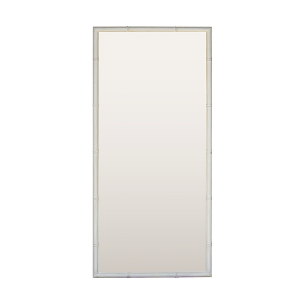 Bamboo Mirror with a White Wash