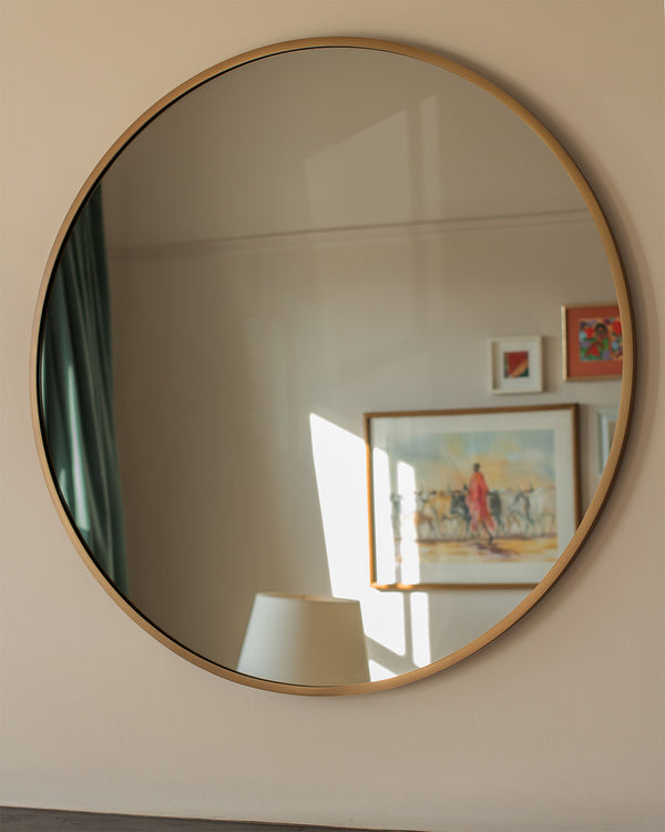 Brass Metal Round Mirror