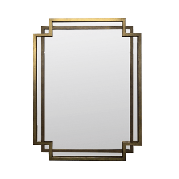 Brass and Bronze Art Deco-Inspired Mirror