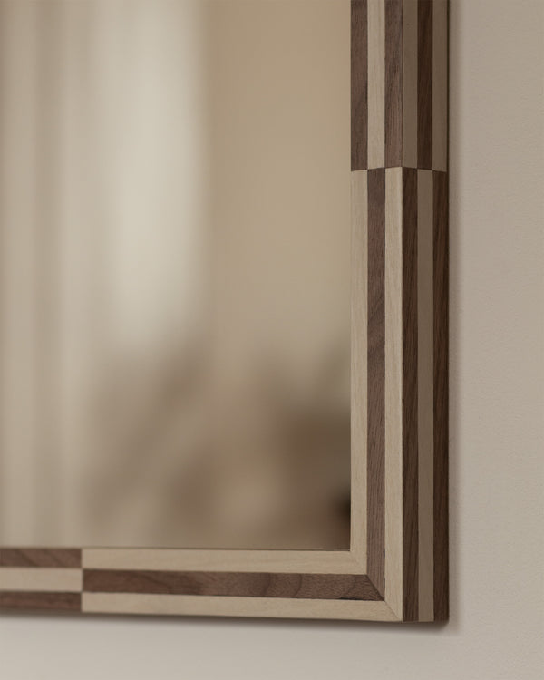 Chequered Veneer Mirror