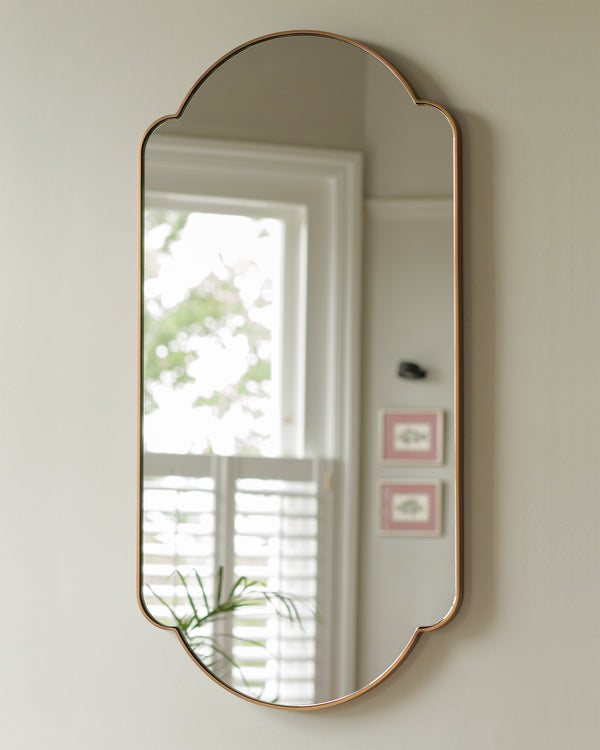 Antique Brass Metal Shaped Mirror