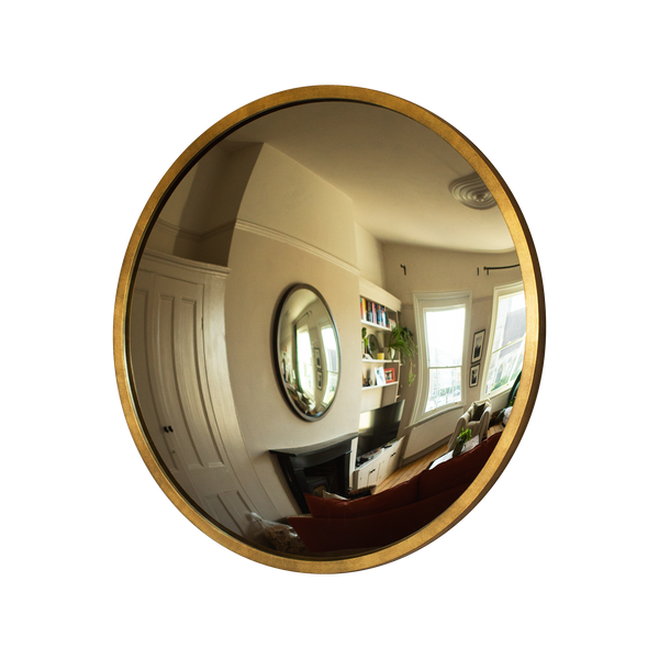 Convex Round Mirror in Imitation Brass