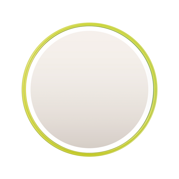 Neon Yellow Double Bullnose Round Mirror