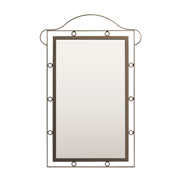 Powder-Coated Rectangular Mirror with Decorative Detail
