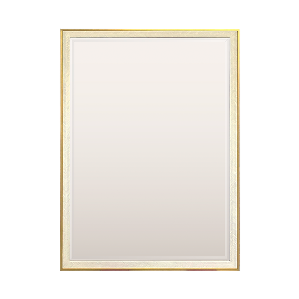 Satin Brass and Combed Gesso Mirror