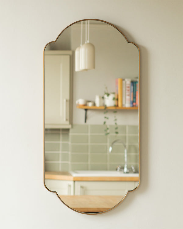Antique Brass Metal Shaped Mirror