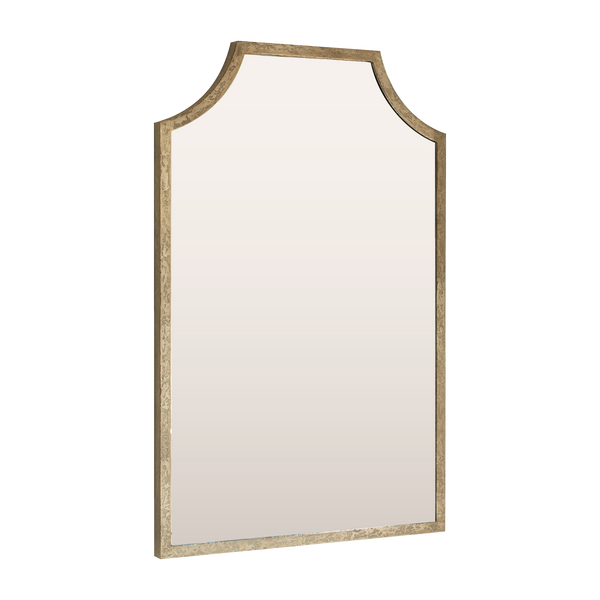 Textured Aged Champagne Scallop Corner Mirror