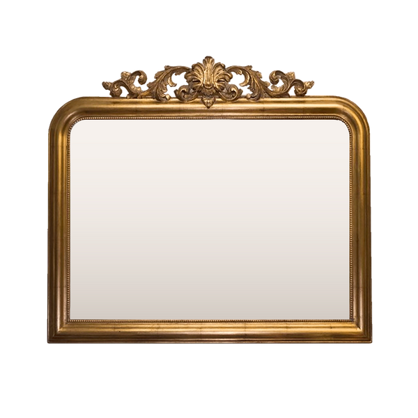 Overmantle Mirror With Decorative Scroll Detail