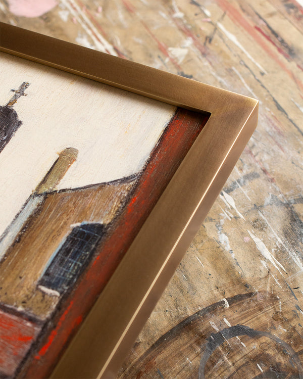 L.S. Lowry Print in an Antique Brass Frame