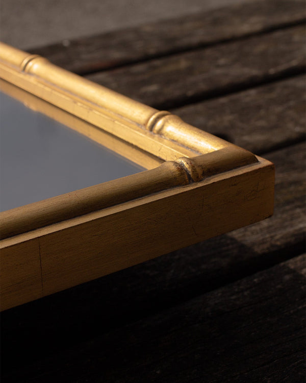 Antique Gold Bamboo Mirror