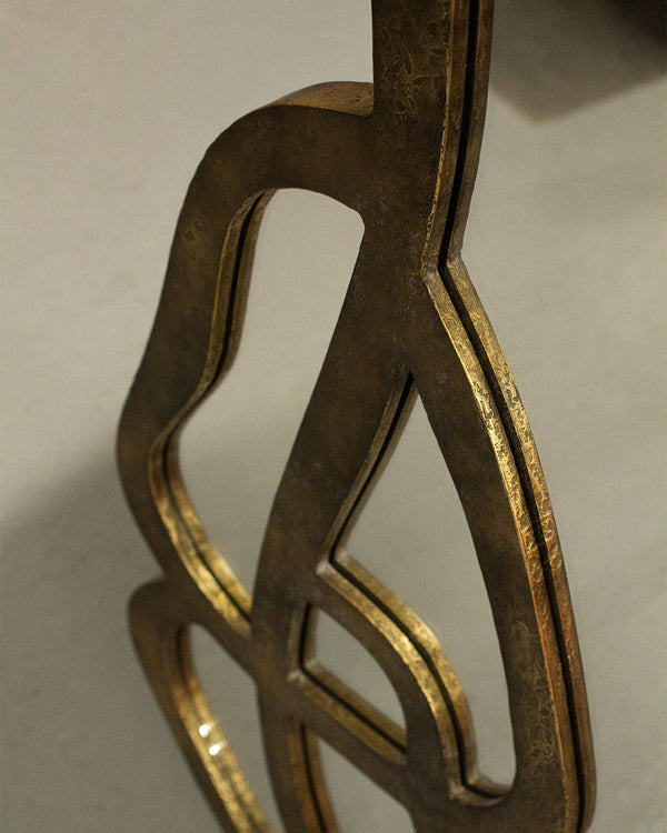 Textured Brass Shaped Mirror