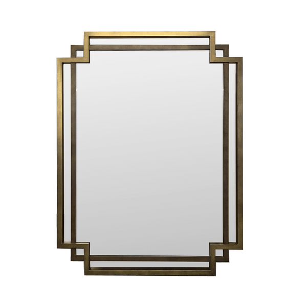 Brass and Bronze Art Deco Inspired Mirror