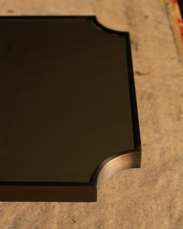 Bronze Scallop Corner Mirror