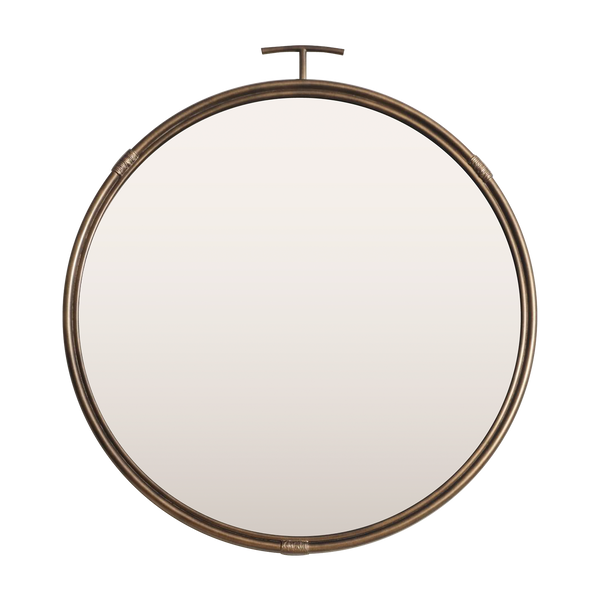 Bronze Round Mirror with Rope Detailing