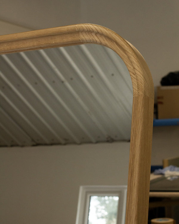 Shaped Oak Tall Mirror