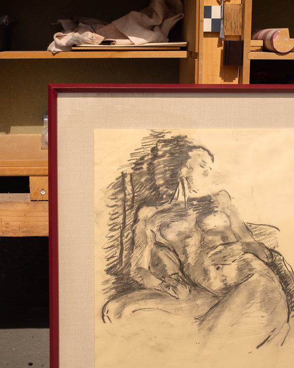 Charcoal Nude in a Red Ramsbury Frame