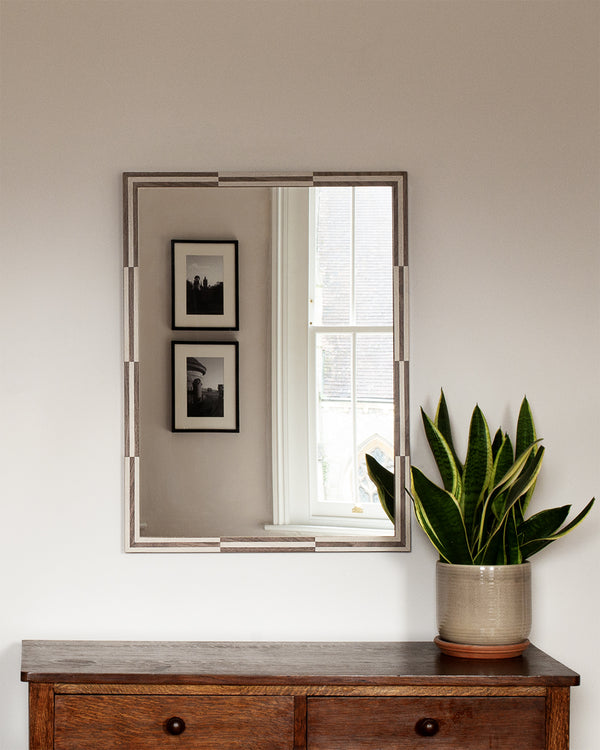 Chequered Veneer Mirror