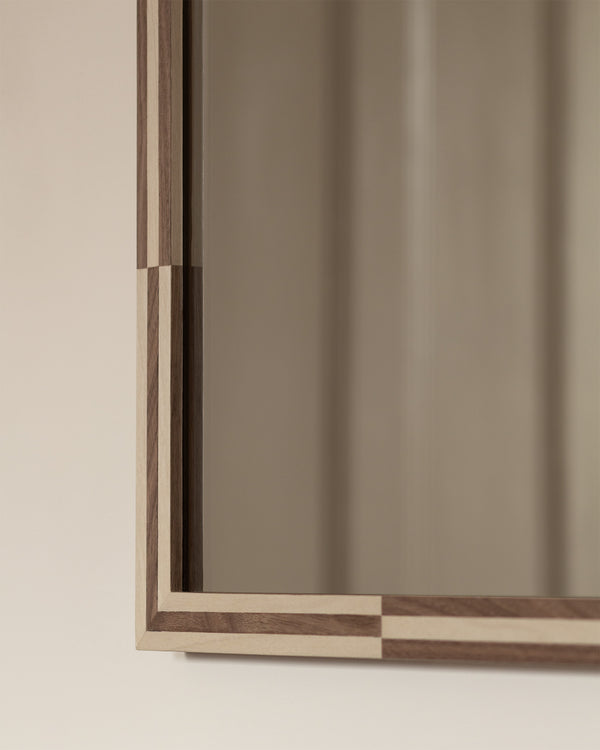Chequered Veneer Mirror