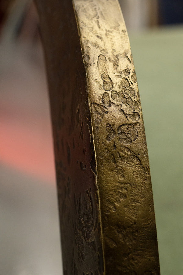 Textured Brass Shaped Mirror