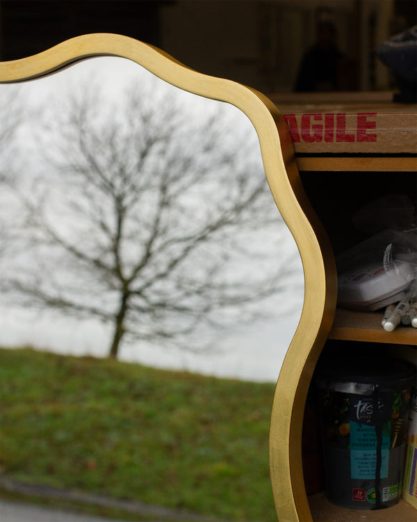 Curvy Gold Shaped Mirror