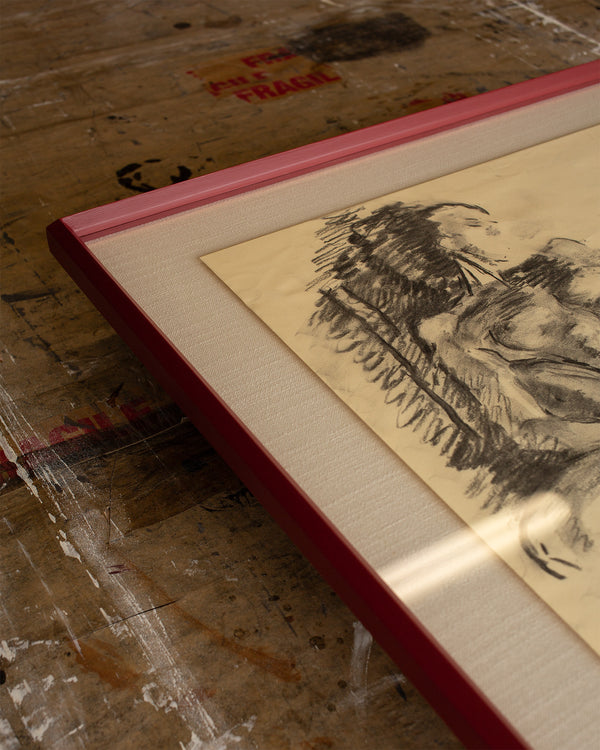 Charcoal Nude in a Red Ramsbury Frame