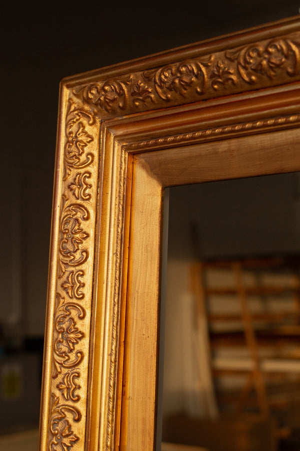 Ornate Antiqued Gold Gilded Mirror