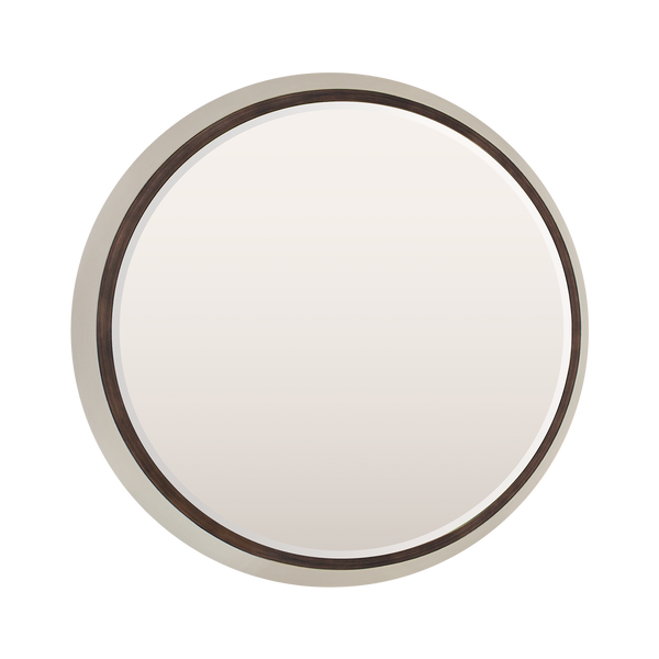 Asymmetrical Cream and Antique Brushed Brass Mirror