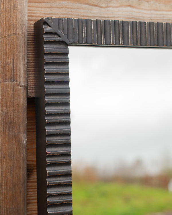 Grooved Mirror in Dark Bronze