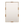 A bespoke mirror finished in distressed white with an antique brass inlay and clips. 