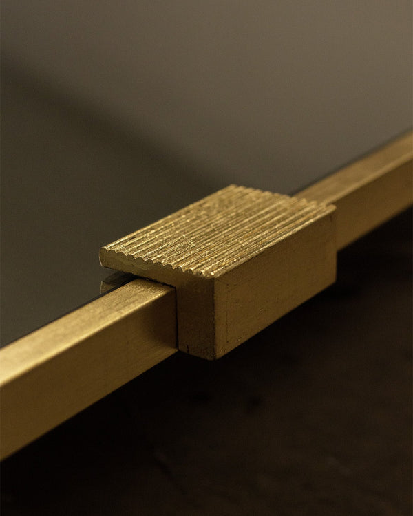 Scallop Corner Satin Brass Mirror