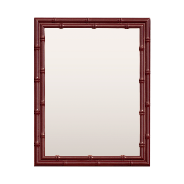 Double Bamboo Red Lacquer Mirror