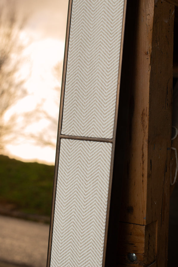 Fabric-Wrapped Bronze-Tinted Mirror