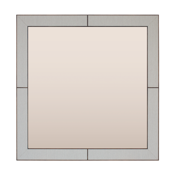 Fabric-Wrapped Bronze-Tinted Mirror