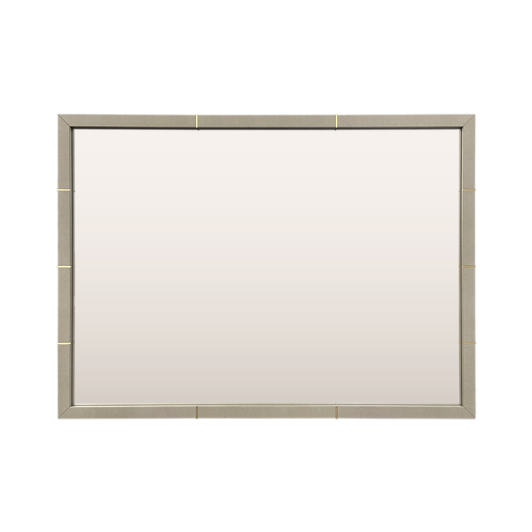 Faux Leather And Brass Mirror