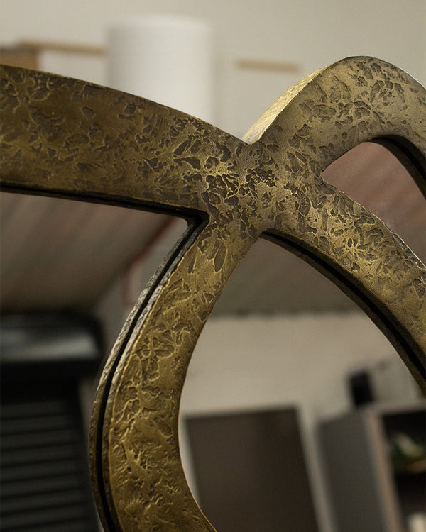 Textured Brass Shaped Mirror