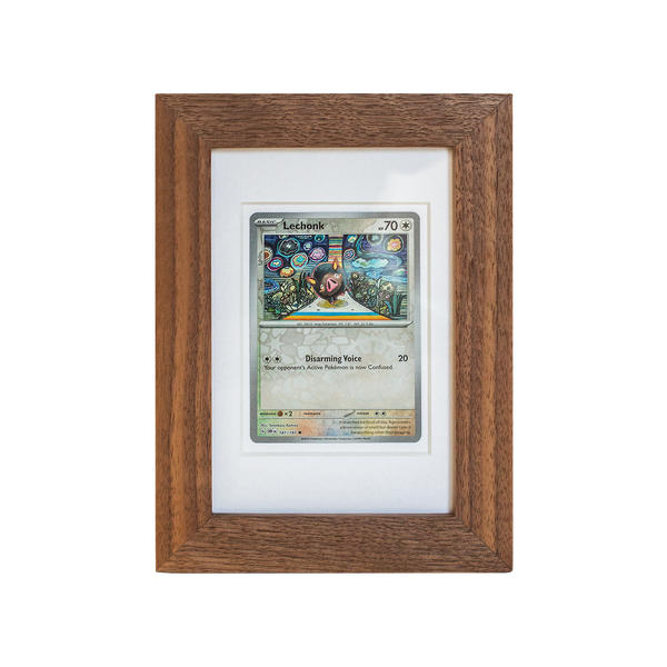 Lechonk Pokémon Card in a Chunky Walnut Box Frame
