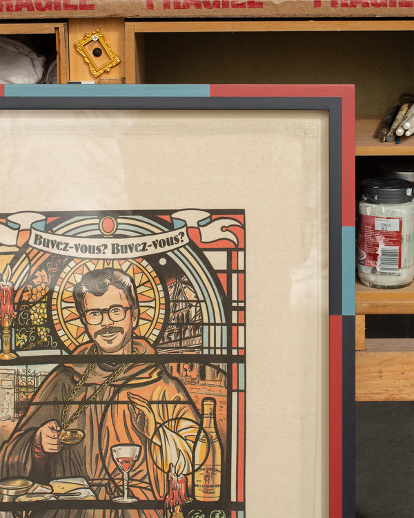 Frére Jan Tea Towel in a Chequered Frame
