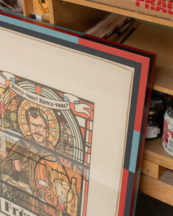 Frére Jan Tea Towel in a Chequered Frame