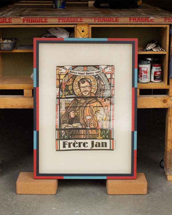 Frére Jan Tea Towel in a Chequered Frame