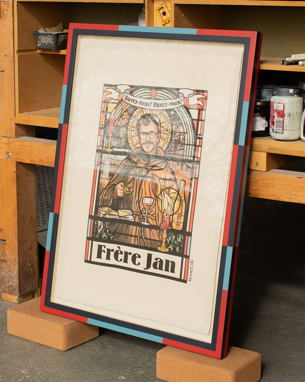 Frére Jan Tea Towel in a Chequered Frame