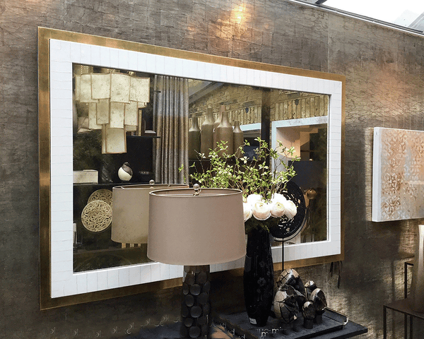Gold Leaf and Cracked Gesso Mirror