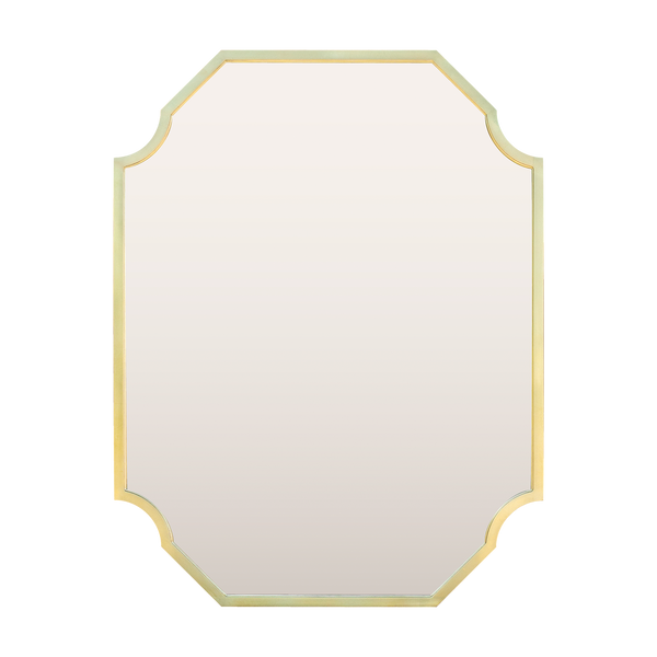 Shaped Gold Metal Leaf Mirror