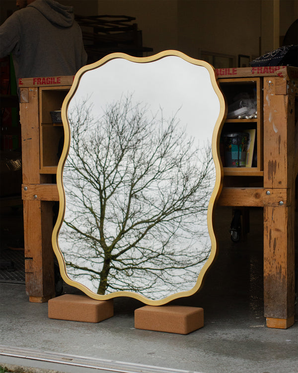 Curvy Gold Shaped Mirror