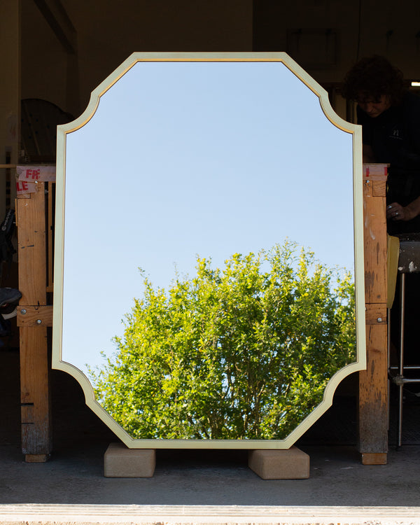 Shaped Gold Metal Leaf Mirror