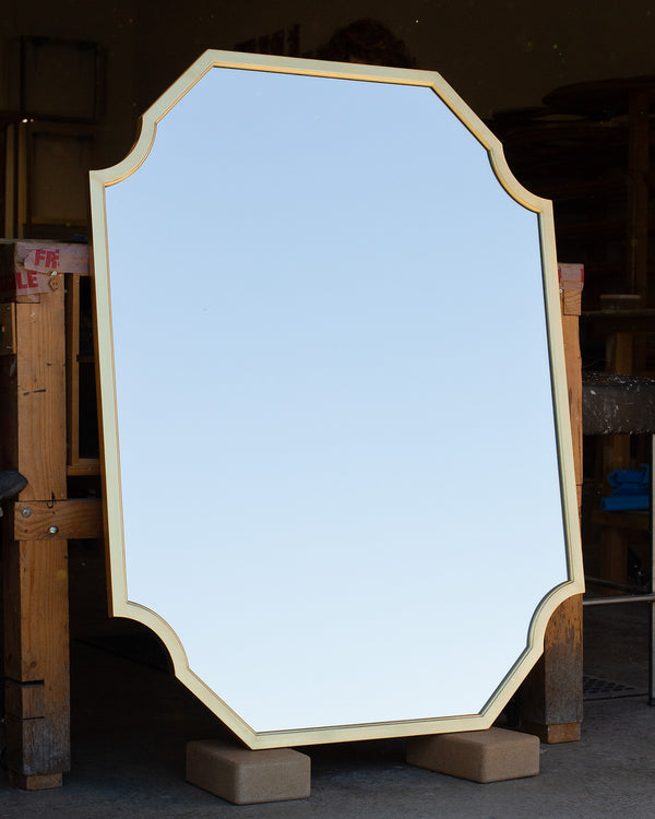 Shaped Gold Metal Leaf Mirror