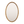 A mockup of an imitation brass oval shaped mirror with a bobbin detail running along the inside of the frame. The mirror glass is lightly antiqued with heavier antiquing along the edges. 